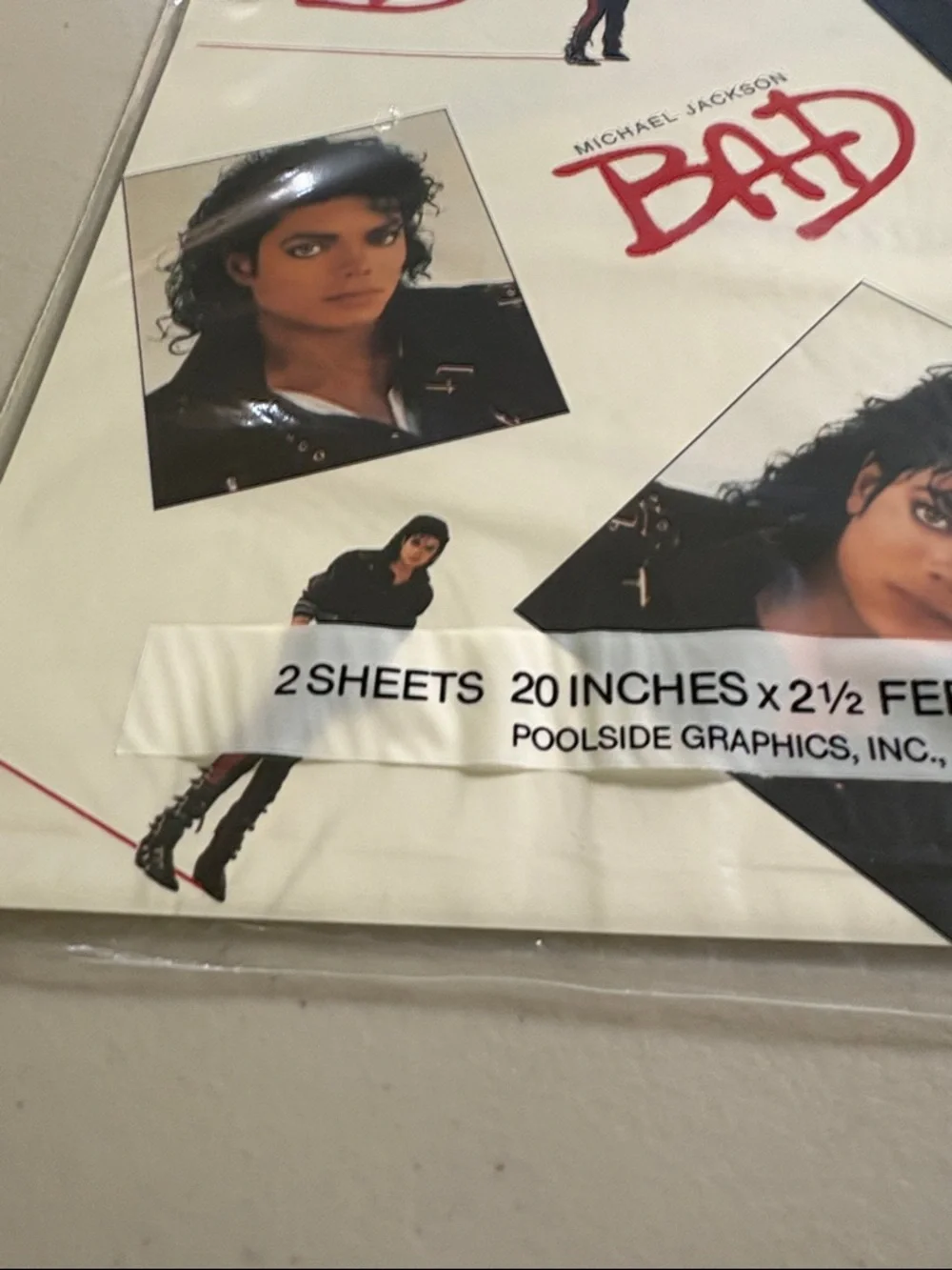 Michael Jackson BAD Wrapping Paper Gift Wrap NWT. Pop. SET of 4 RARE! Rock Wraps